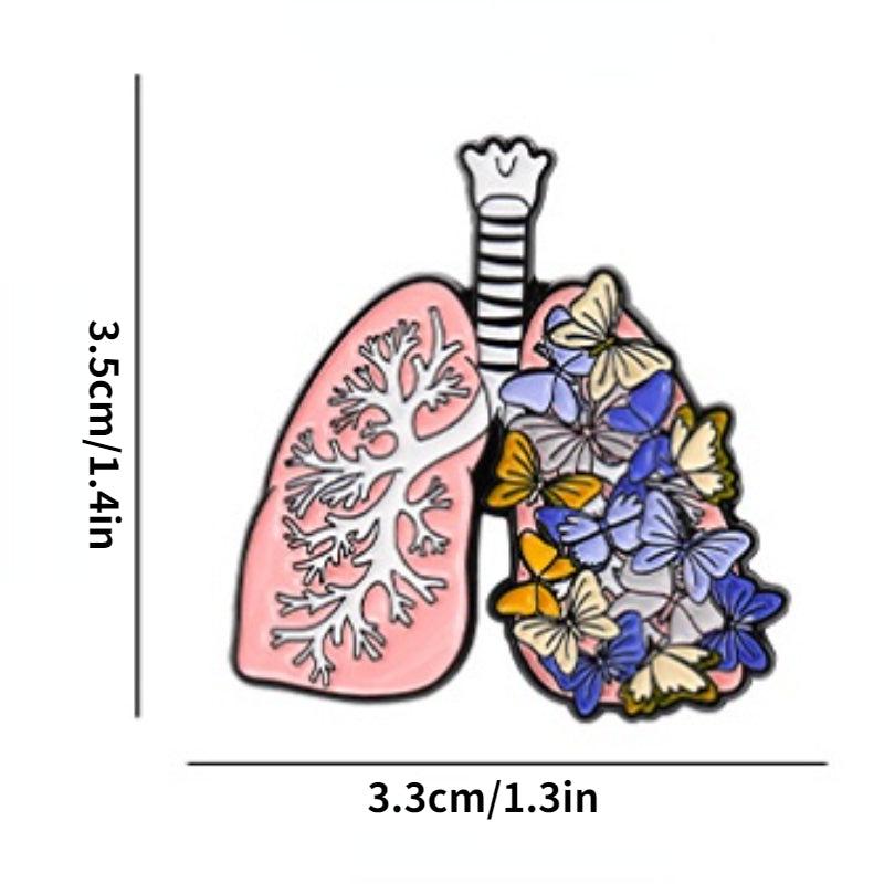 Human Organ Flower Brooch For Men