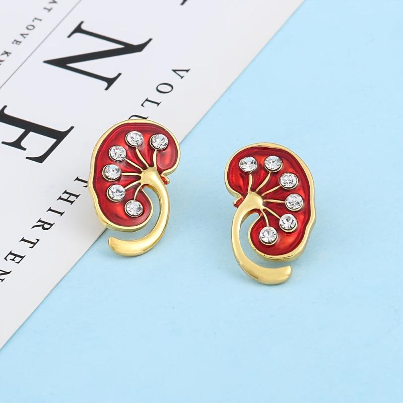 Anatomical Lung & Heart Brooch Set