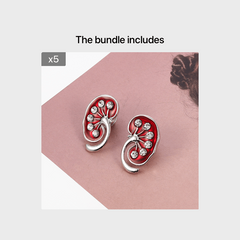 Anatomical Lung & Heart Brooch Set