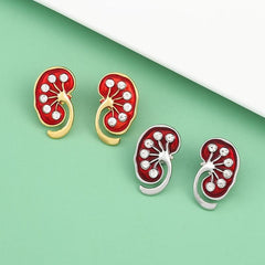 Anatomical Lung & Heart Brooch Set