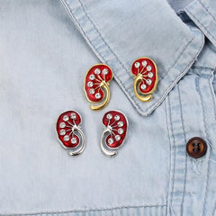 Anatomical Lung & Heart Brooch Set