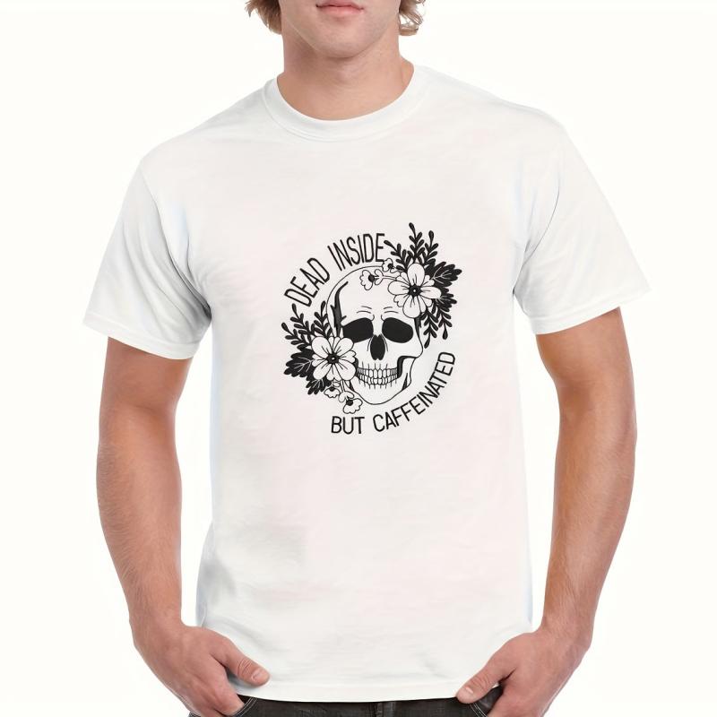5pcs Dead Inside But Coffeinated Skull Iron On Transfer Stickers