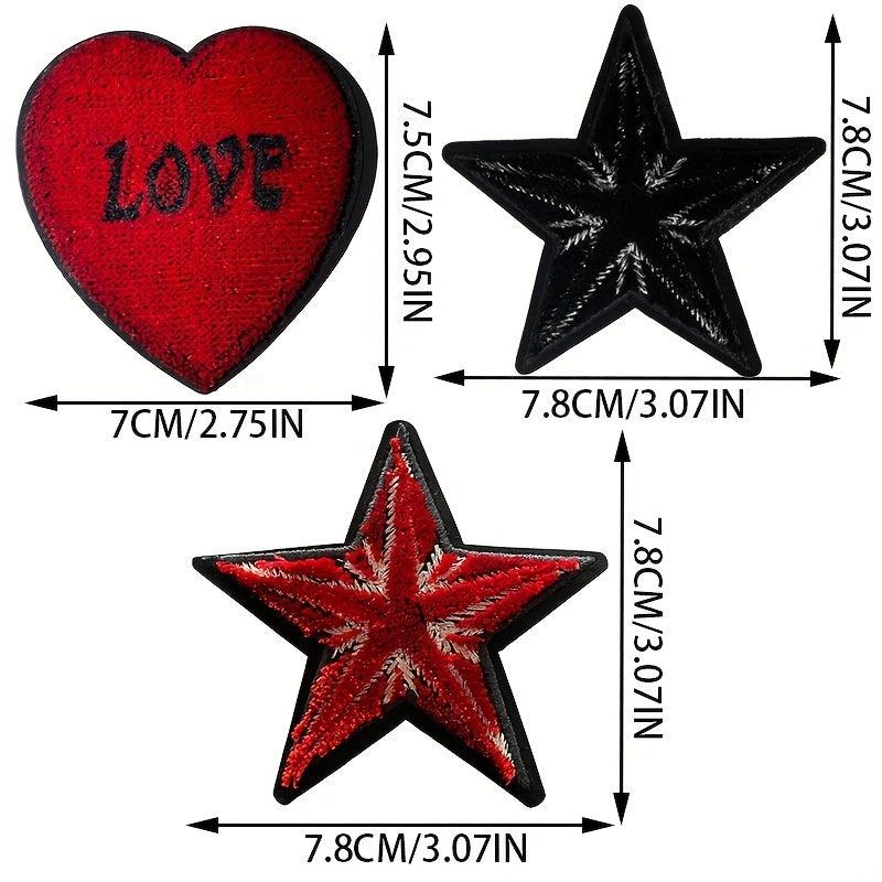 Red Pentagram Love Iron Embroidery Gift Dressing Cell Phone DIY Bag