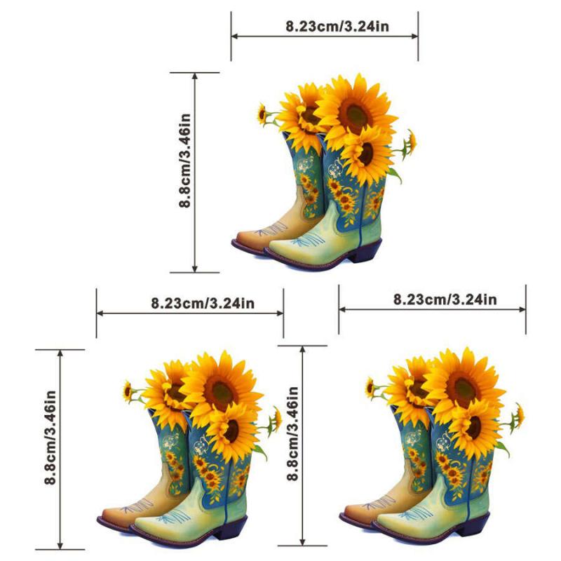 Sunflower Cowboy Boots Iron on Patches For Men