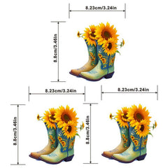 Sunflower Cowboy Boots Iron on Patches For Men