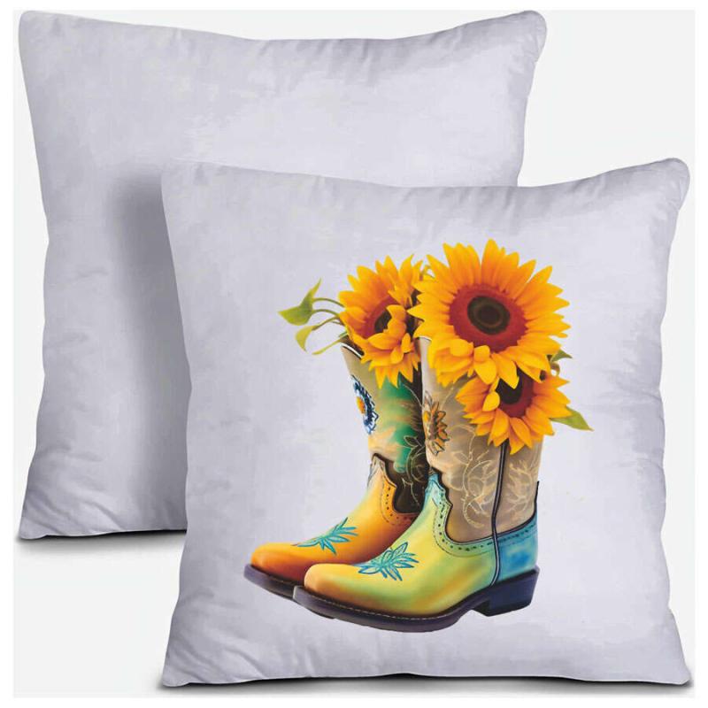 Sunflower Cowboy Boots Iron on Patches For Men