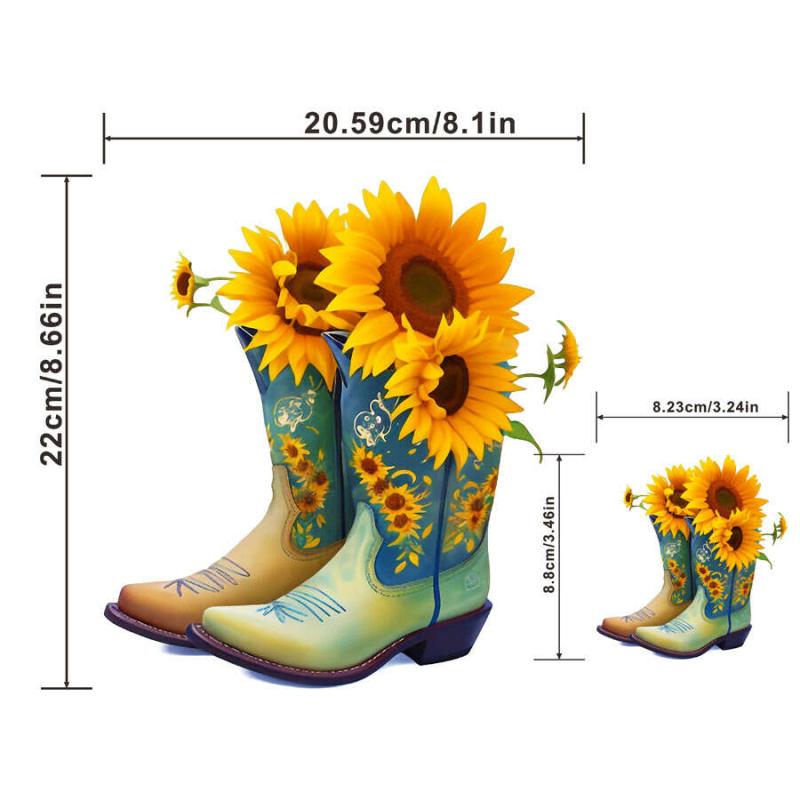 Sunflower Cowboy Boots Iron on Patches For Men