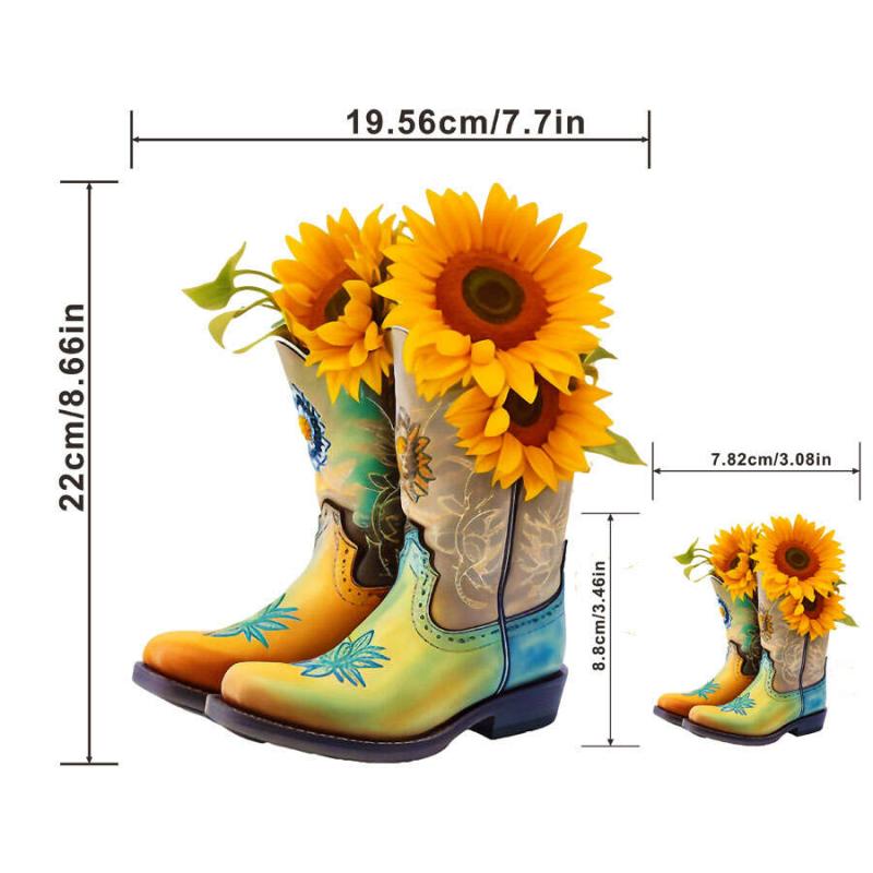 Sunflower Cowboy Boots Iron on Patches For Men