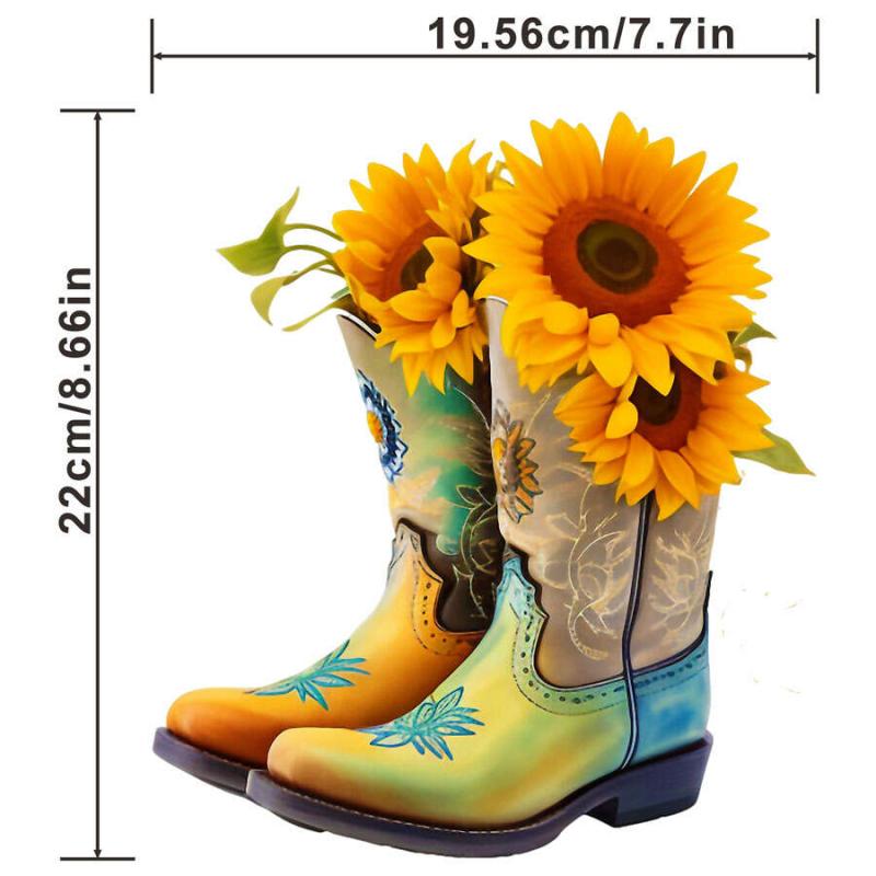Sunflower Cowboy Boots Iron on Patches For Men