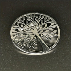 Stainless Steel Hollow Chrysanthemum Tree Of Life Brooch