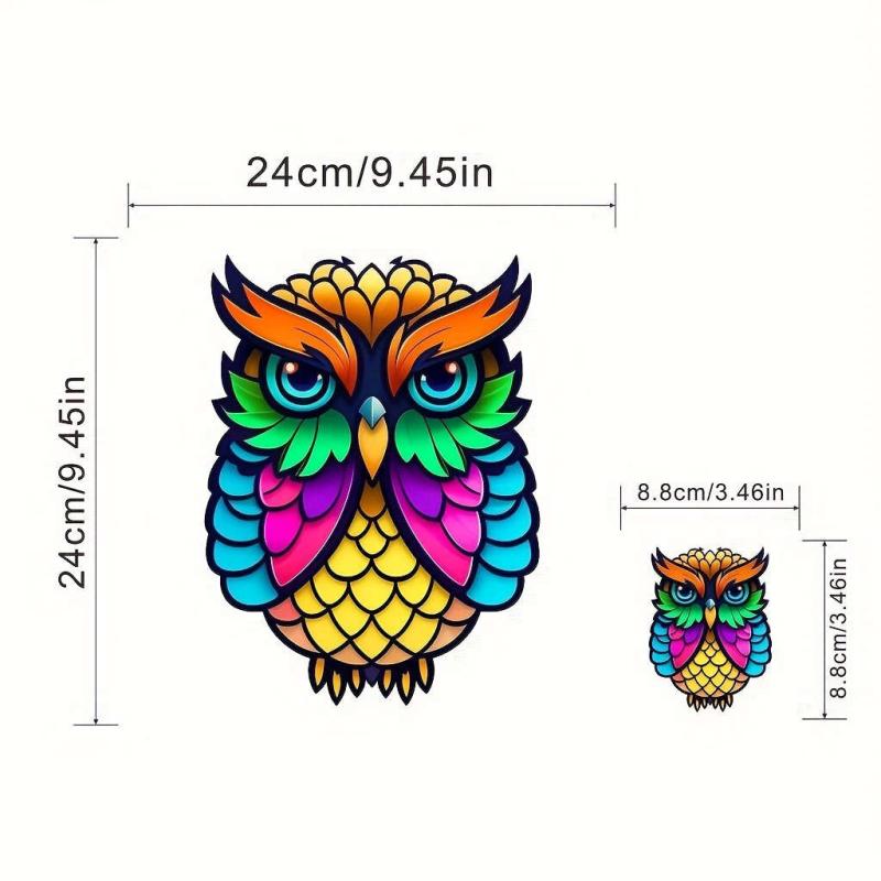 2pcs Owl Iron on Patches for Men DIY Printing, Washable Heat Press Stickers