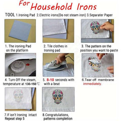 2pcs Owl Iron on Patches for Men DIY Printing, Washable Heat Press Stickers