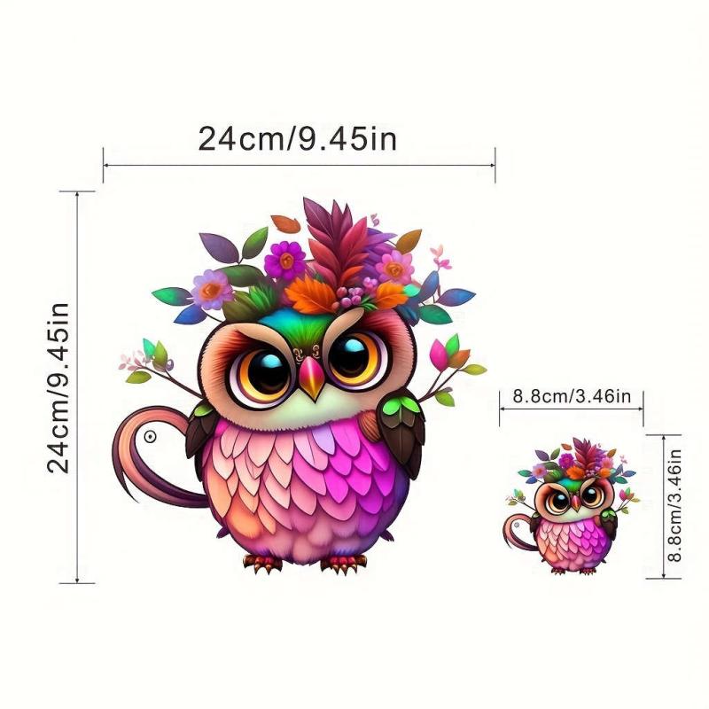 2pcs Owl Iron on Patches for Men DIY Printing, Washable Heat Press Stickers