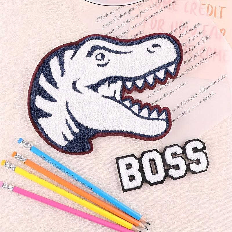 2pcs Dinosaur & Letter Embroidery DIY Patch for Clothes Backpack Hat