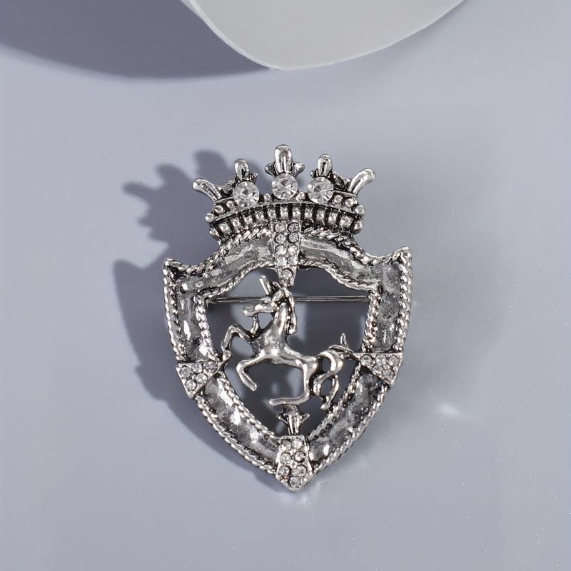Vintage Shield Horse Men's Brooch