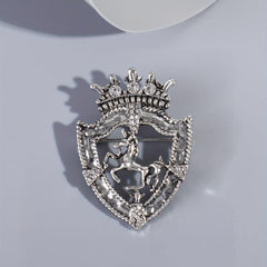 Vintage Shield Horse Men's Brooch