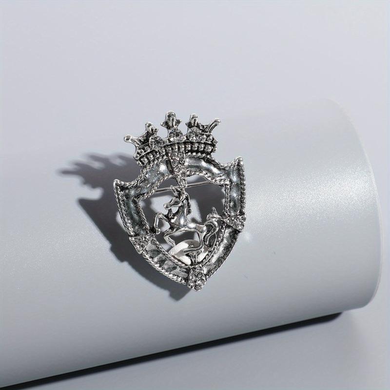 Vintage Shield Horse Men's Brooch
