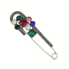 Crystal Safe Pin Brooch Vintage Large Brooch Sweater Brooch