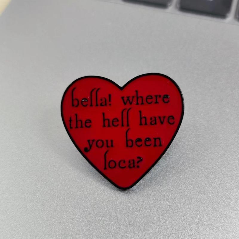 Men's Red Heart Brooch Pin