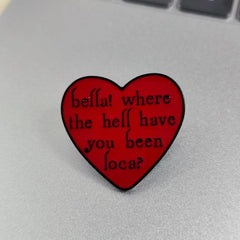 Men's Red Heart Brooch Pin