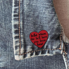 Men's Red Heart Brooch Pin