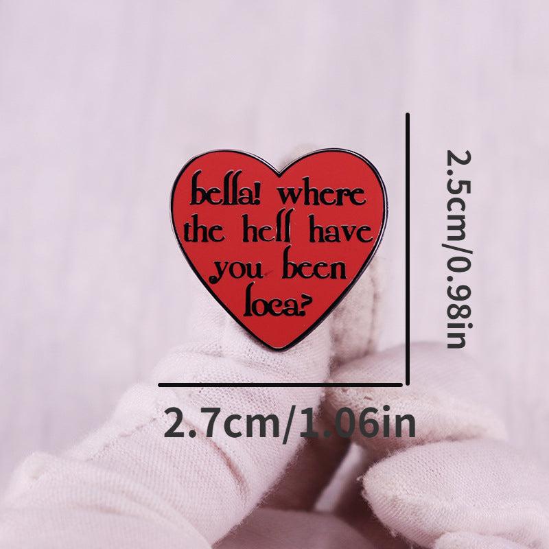 Men's Red Heart Brooch Pin