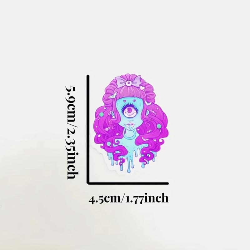 50 Pcs Pastel Gothic Stickers Horror Cartoon Waterproof Vinyl Stickers