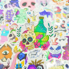 50 Pcs Pastel Gothic Stickers Horror Cartoon Waterproof Vinyl Stickers