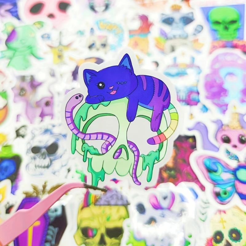 50 Pcs Pastel Gothic Stickers Horror Cartoon Waterproof Vinyl Stickers