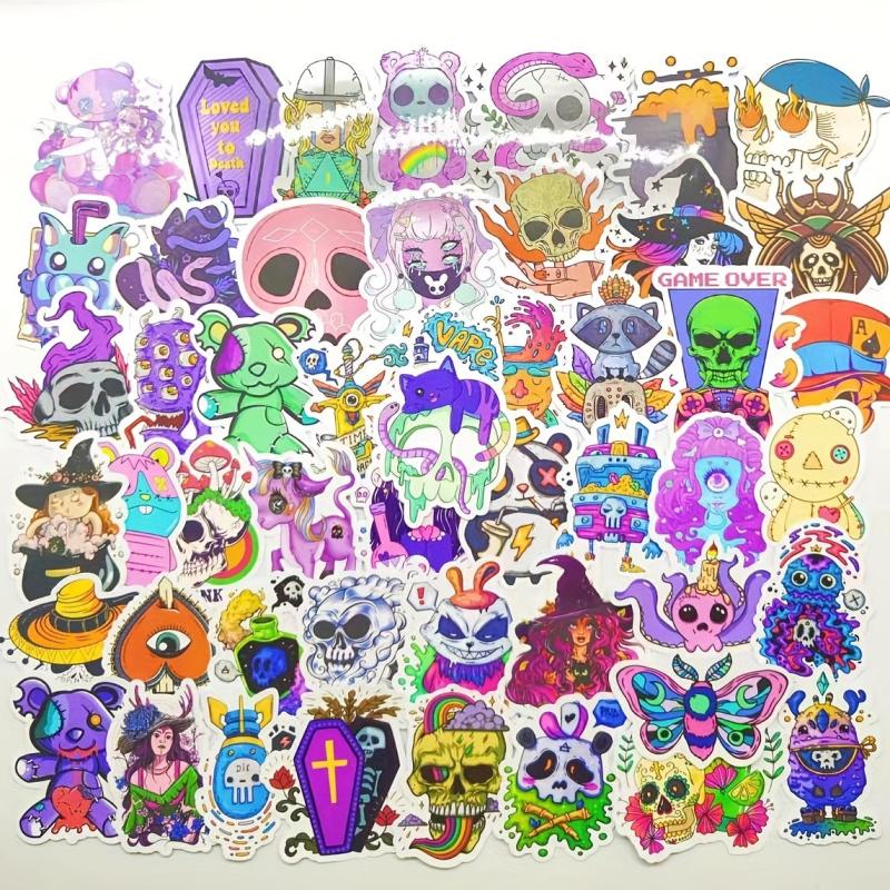 50 Pcs Pastel Gothic Stickers Horror Cartoon Waterproof Vinyl Stickers