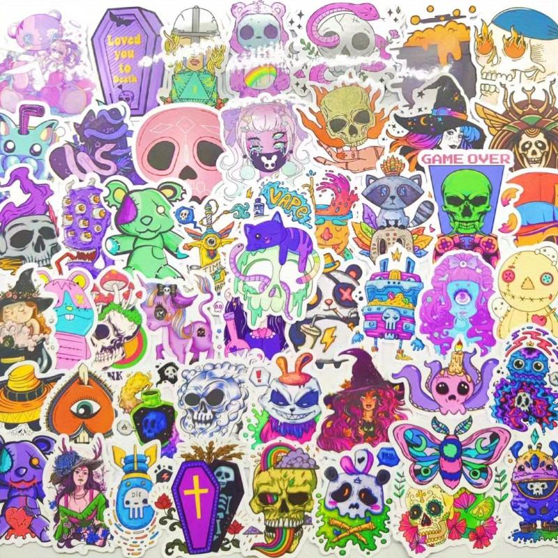 50 Pcs Pastel Gothic Stickers Horror Cartoon Waterproof Vinyl Stickers
