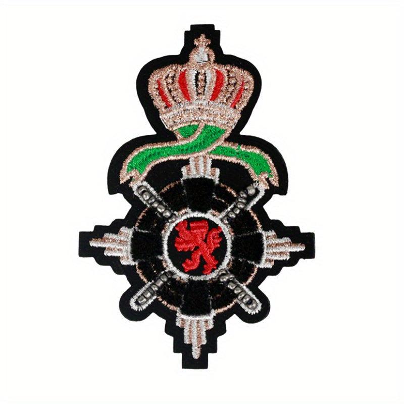 Creative Crown Lion Totem Iron on Embroidery For Men