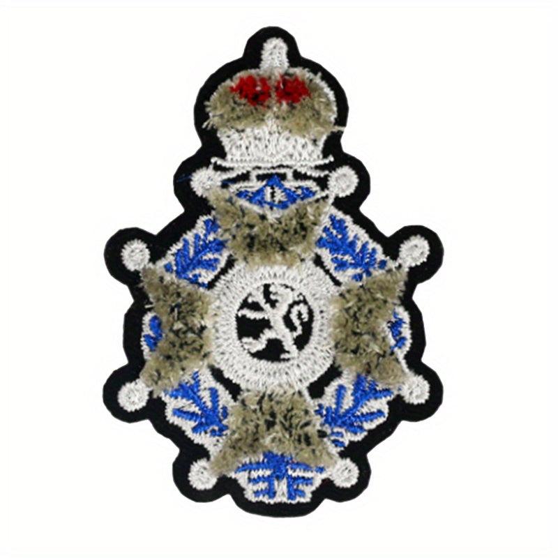 Creative Crown Lion Totem Iron on Embroidery For Men