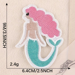 6pcs Mermaid Crown Hat Cloth Stickers DIY Decoration Accessories