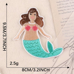 6pcs Mermaid Crown Hat Cloth Stickers DIY Decoration Accessories