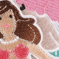 6pcs Mermaid Crown Hat Cloth Stickers DIY Decoration Accessories