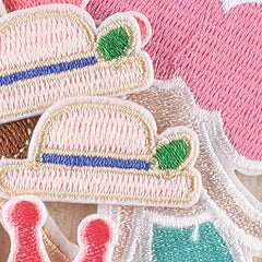 6pcs Mermaid Crown Hat Cloth Stickers DIY Decoration Accessories