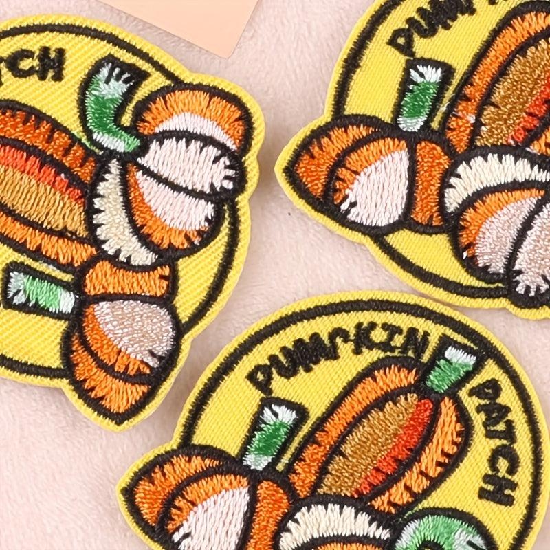 Embroidery Round Frame Letter Pumpkin Patches For Girls