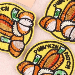Embroidery Round Frame Letter Pumpkin Patches For Girls