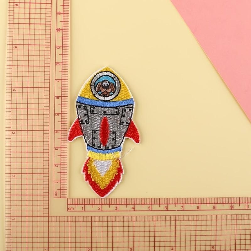 5pcs Space Rocket Astronaut Embroidery Patches DIY Clothes Accessories