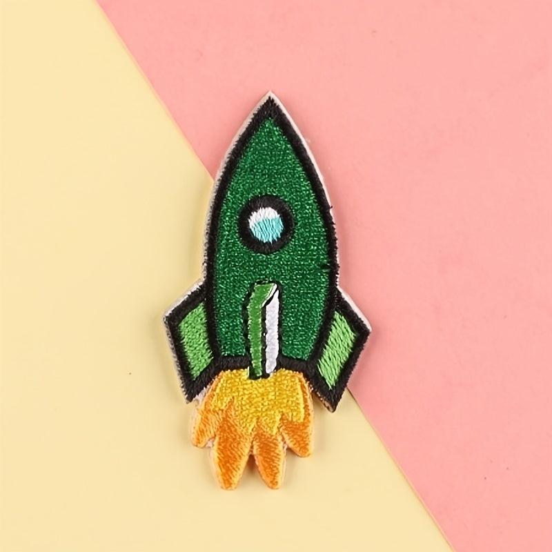 5pcs Space Rocket Astronaut Embroidery Patches DIY Clothes Accessories