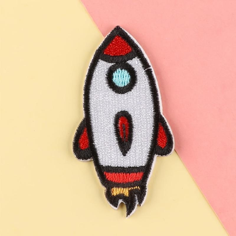 5pcs Space Rocket Astronaut Embroidery Patches DIY Clothes Accessories