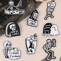8pcs Skull Embroidery Patches Cloth Stickers For Men