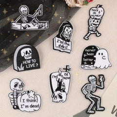 8pcs Skull Embroidery Patches Cloth Stickers For Men