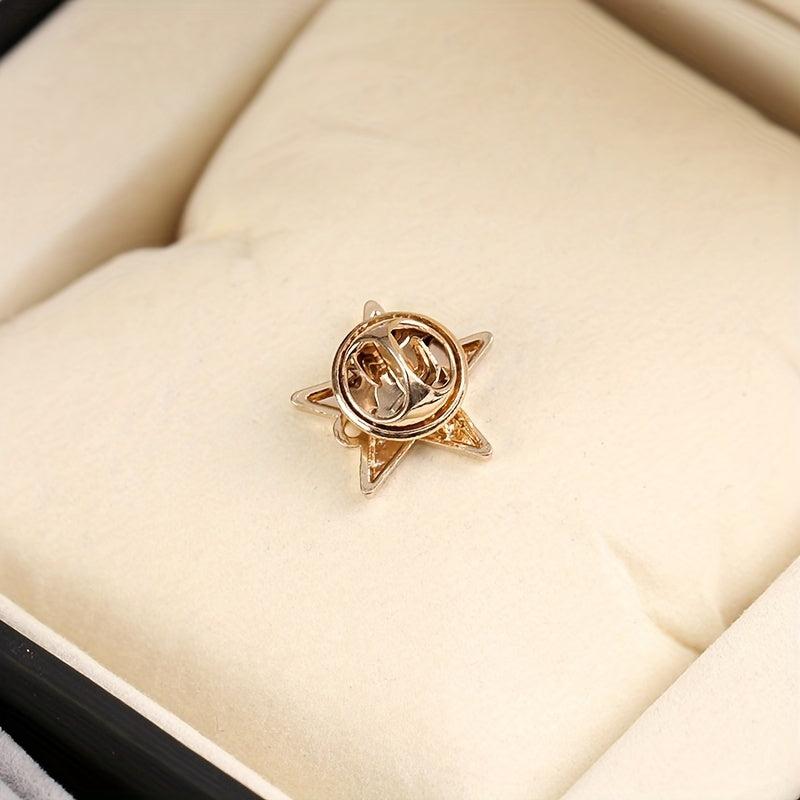 Star Flag Brooch Men's Pentagram Independence Brooch Coat Gift