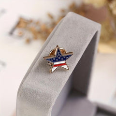 Star Flag Brooch Men's Pentagram Independence Brooch Coat Gift
