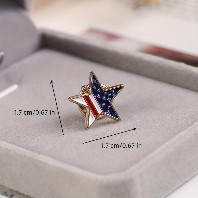 Star Flag Brooch Men's Pentagram Independence Brooch Coat Gift