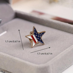 Star Flag Brooch Men's Pentagram Independence Brooch Coat Gift