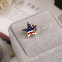 Star Flag Brooch Men's Pentagram Independence Brooch Coat Gift