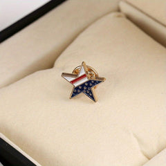 Star Flag Brooch Men's Pentagram Independence Brooch Coat Gift